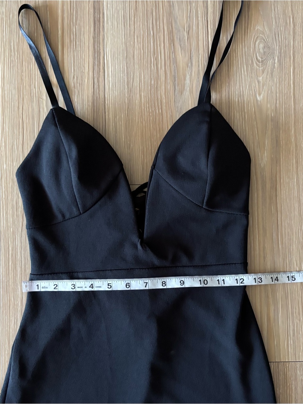 Nasty Gal Dress Black Mini Plunge V-Neck Strap Lace Up Women 6 Italy Club Party - Picture 5 of 8